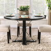 Round Solid Wood Base Dining Table