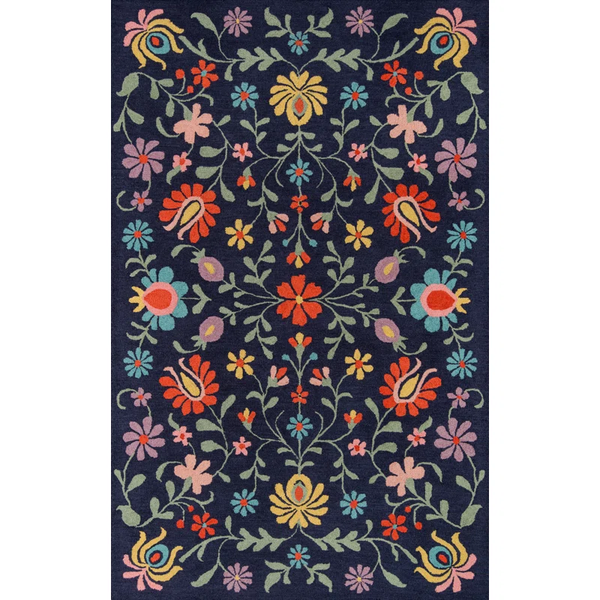 Hand Tufted Wool Floral Rug 9'x12'