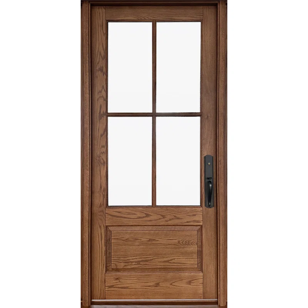 4 Lites Unfinished Mahogany Front Door