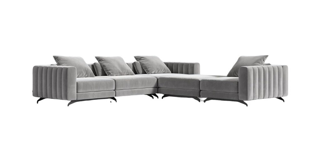 L shape Velvet sectional