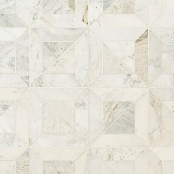 Honed Marble Mesh-Mounted Mosaic Tile (minor damage)