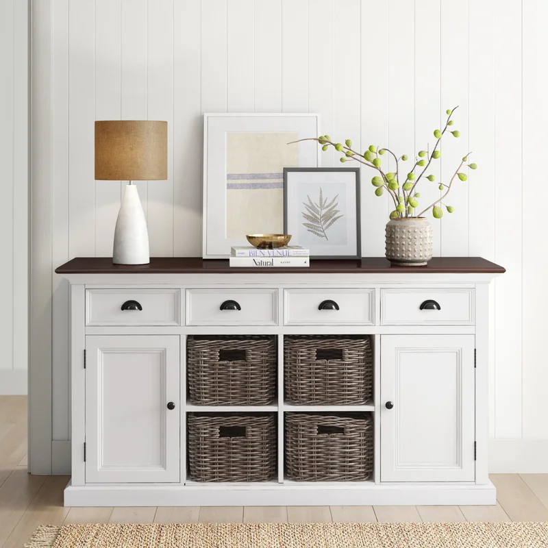 63'' Sideboard White/black  (Minor damage)