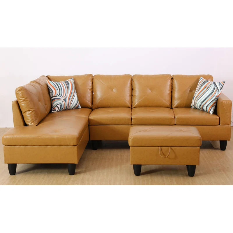 3 - Piece Vegan Leather Sectional