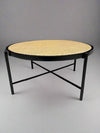 Rattan Round Coffee Table Black and Natural