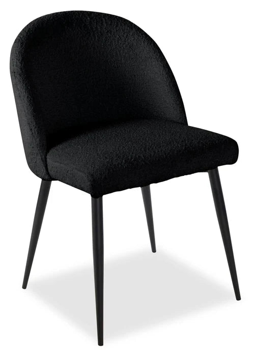 Black Boucle Side Chair